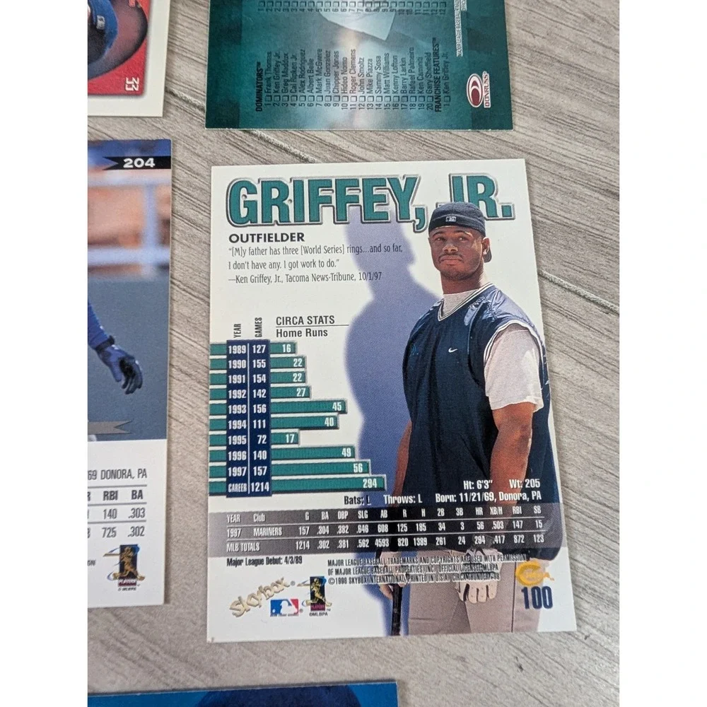 Ken Griffey Jr Lot Of 8 Baseball Trading Cards 90s Seattle Mariners MLB